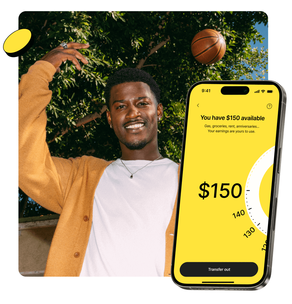 EarnIn app showing cash advance features