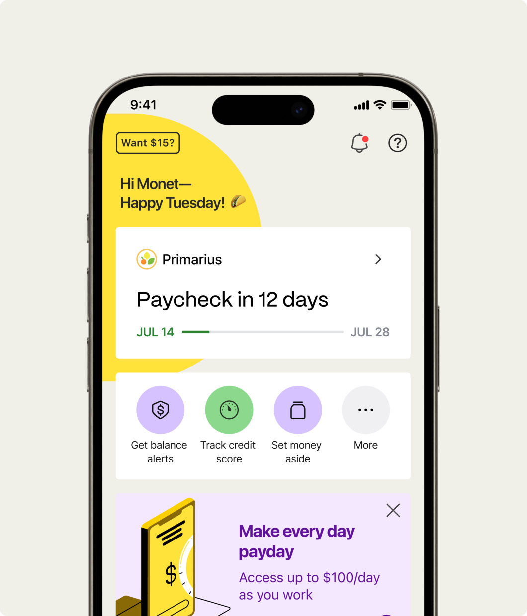 Live pay for employees