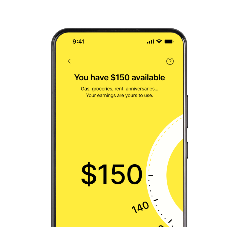 Phone showing EarnIn app